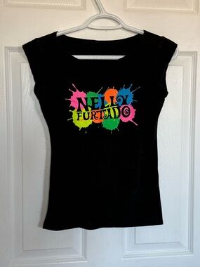 Nelly Futado Hutch Black Tshirt with Neon Splash Logo